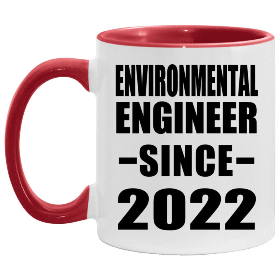 Environmental Engineer Since 2022 - 11oz Accent Mug Red