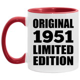 73rd Birthday Original 1951 Limited Edition - 11oz Accent Mug Red