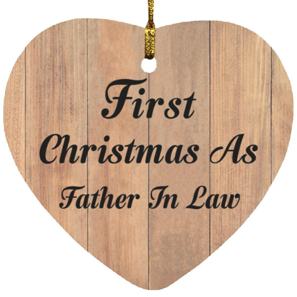 First Christmas As Father In Law - Heart Ornament C
