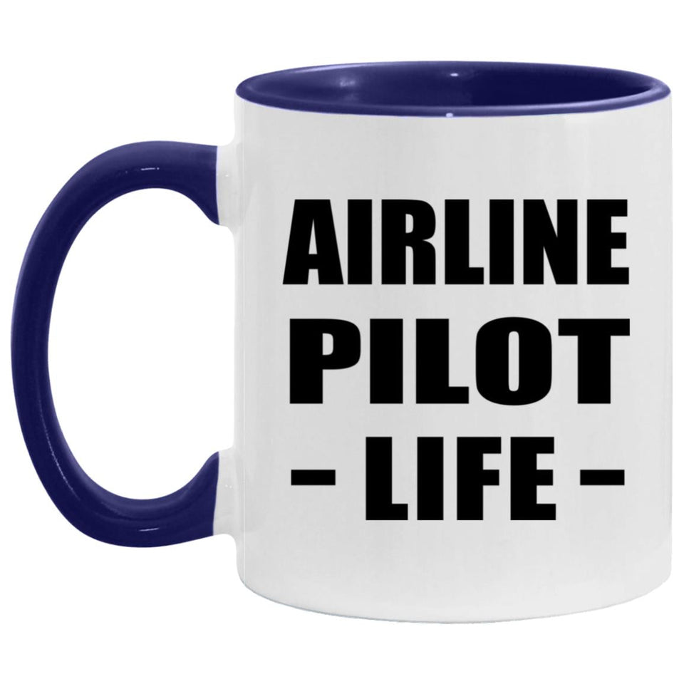 Airline Pilot Life - 11oz Accent Mug Purple