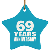 69th Anniversary 69 Years - Star Ornament