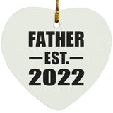 Father Established EST. 2022 - Heart Ornament