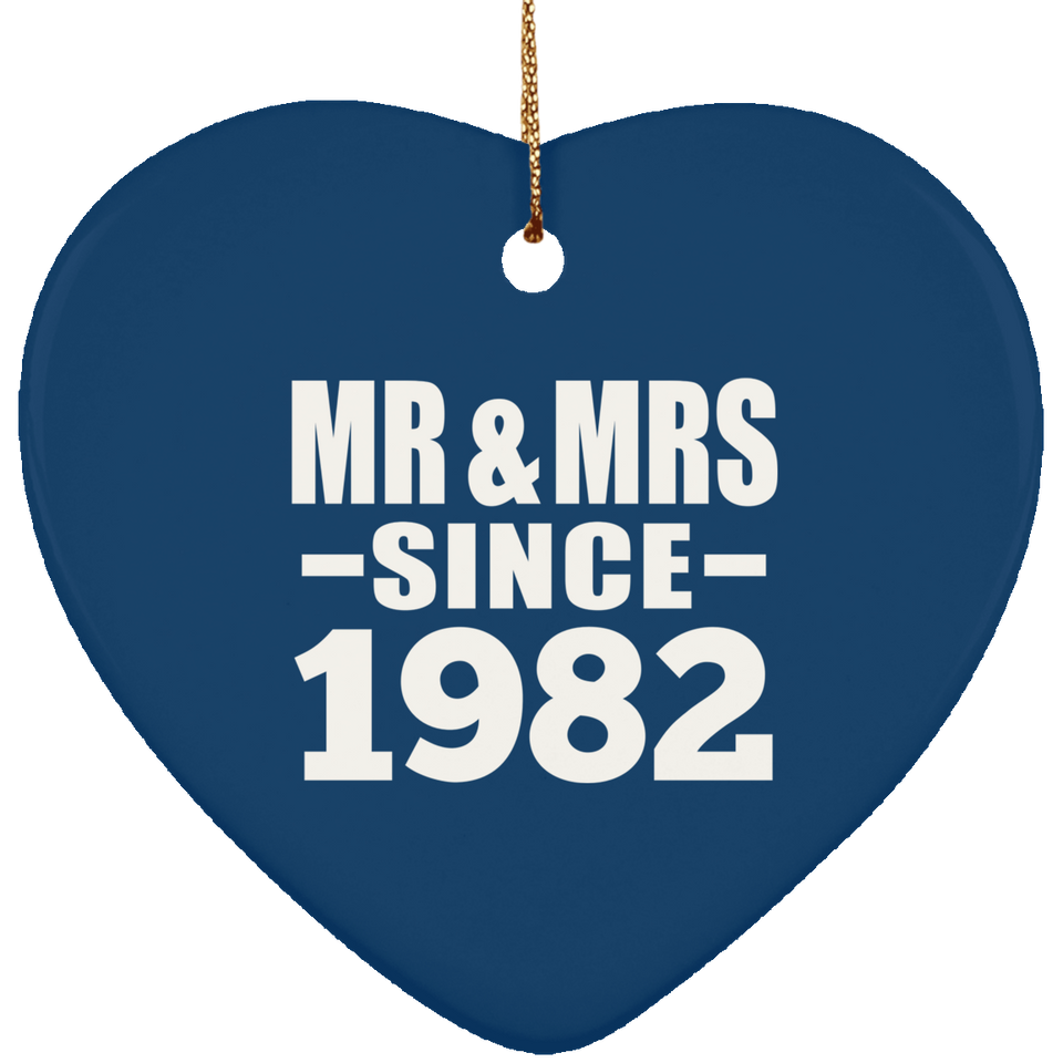 42nd Anniversary Mr & Mrs Since 1982 - Heart Ornament