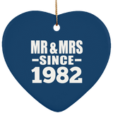 42nd Anniversary Mr & Mrs Since 1982 - Heart Ornament
