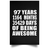 97th Birthday 97 Years 1164 Months 35429 Days Of Awesome - Poster Portrait