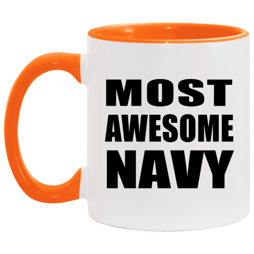 Most Awesome Navy - 11oz Accent Mug Orange