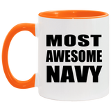 Most Awesome Navy - 11oz Accent Mug Orange
