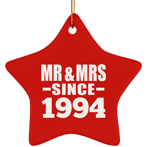 30th Anniversary Mr & Mrs Since 1994 - Star Ornament