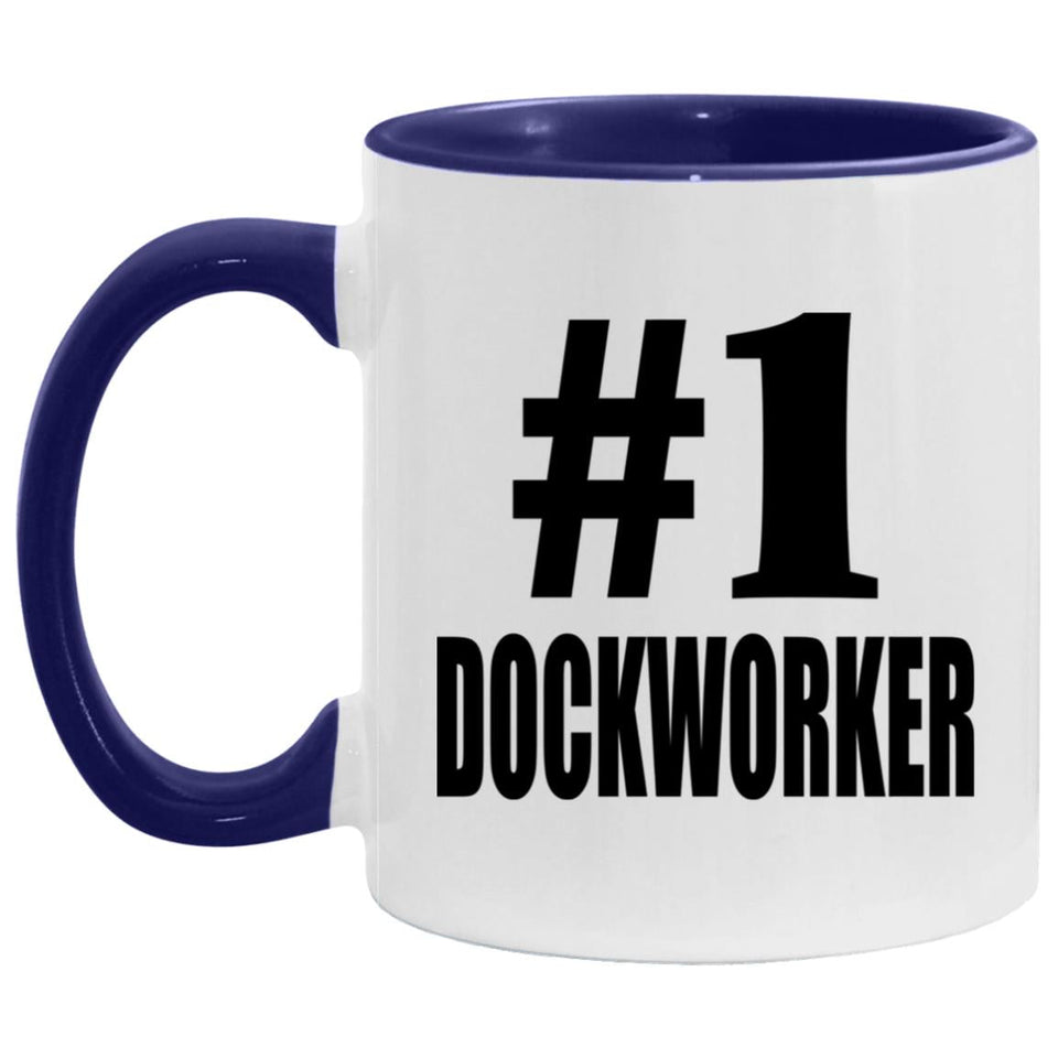 Number One #1 Dockworker - 11oz Accent Mug Purple