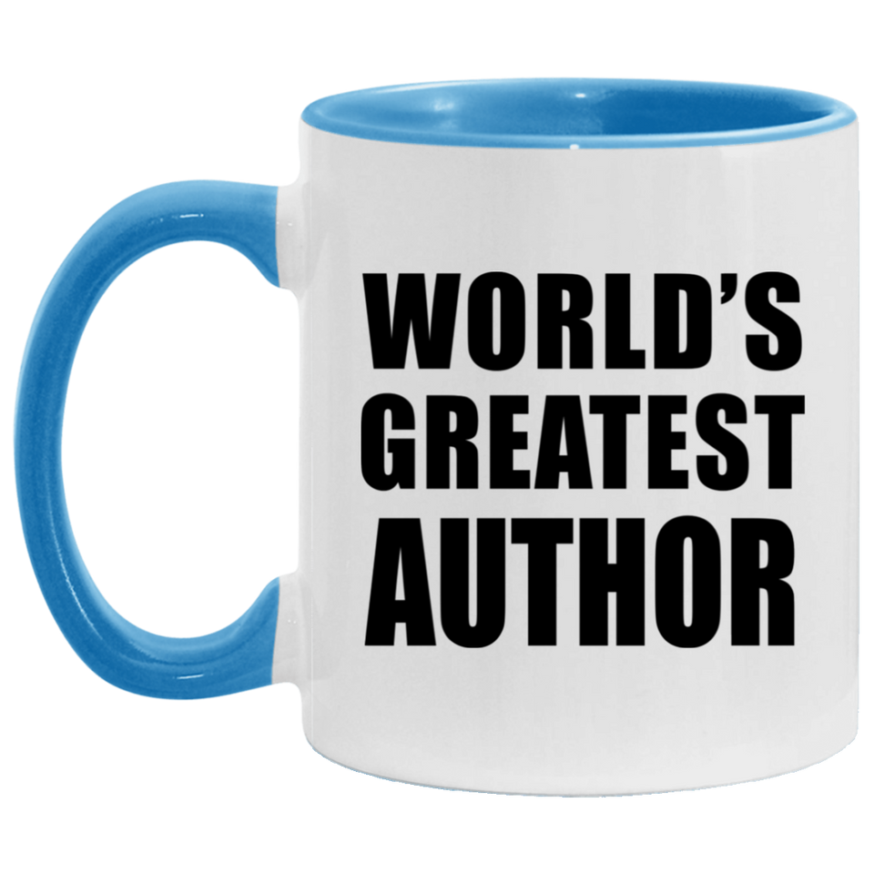 World's Greatest Author - 11oz Accent Mug Blue
