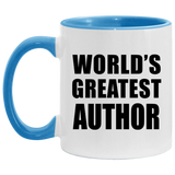World's Greatest Author - 11oz Accent Mug Blue