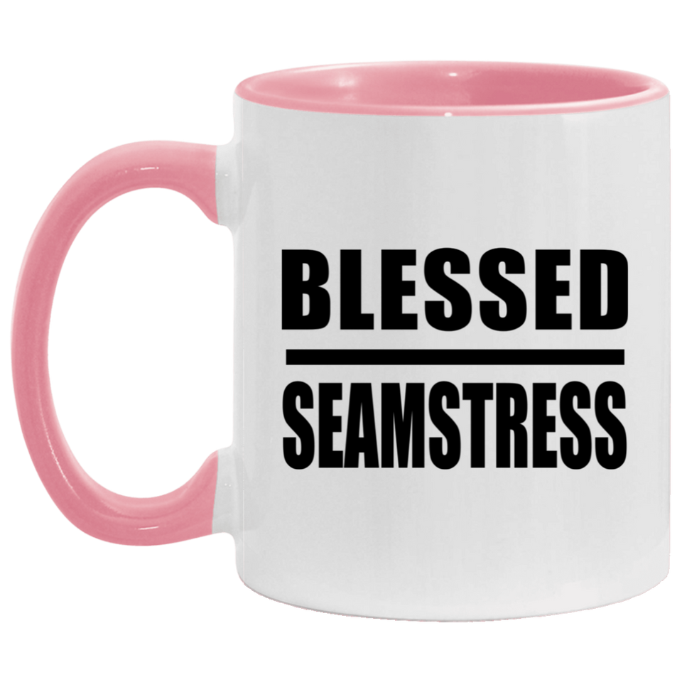 Blessed Seamstress - 11oz Accent Mug Pink