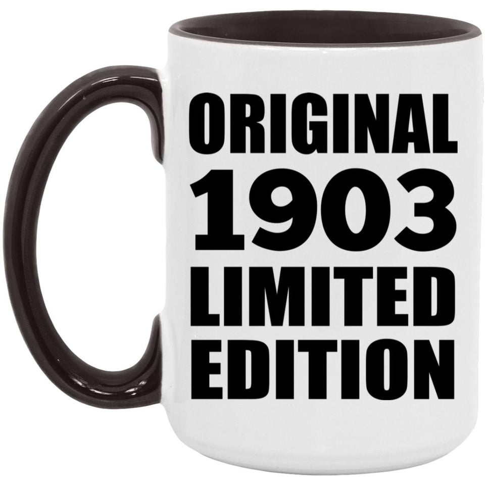 121st Birthday Original 1903 Limited Edition - 15oz Accent Mug Black