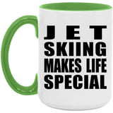 Jet Skiing Makes Life Special - 15oz Accent Mug Green