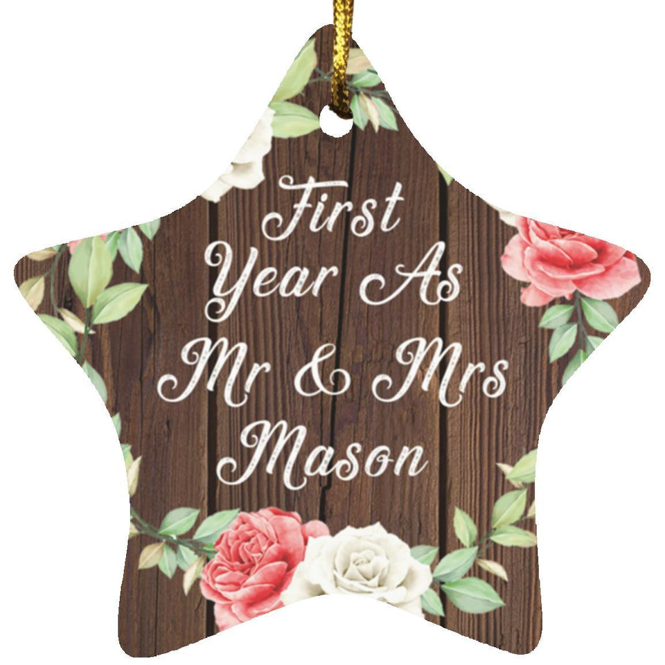 First Year As Mr & Mrs Mason - Star Ornament A