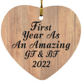 First Year As An Amazing Gf & Bf 2022 - Heart Ornament C