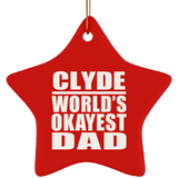 Clyde World's Okayest Dad - Star Ornament