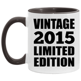 9th Birthday Vintage 2015 Limited Edition - 11oz Accent Mug Black