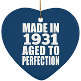 93rd Birthday Made In 1931 Aged to Perfection - Heart Ornament