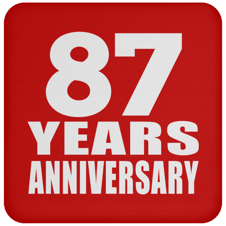 87th Anniversary 87 Years - Drink Coaster