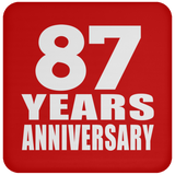87th Anniversary 87 Years - Drink Coaster