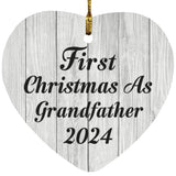 First Christmas As Grandfather 2024 - Heart Ornament F