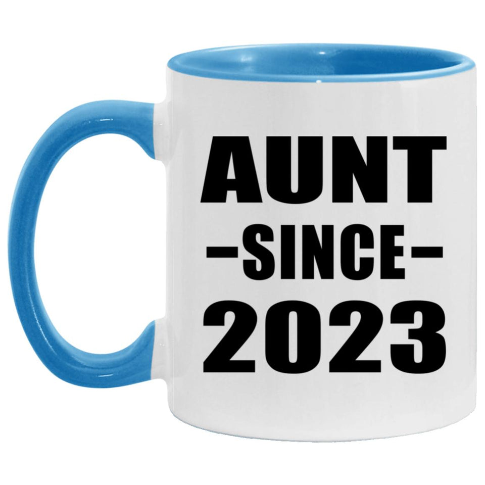 Aunt Since 2023 - 11oz Accent Mug Blue