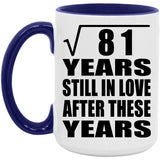9th Anniversary Square Root of 81 Years Still In Love - 15oz Accent Mug Purple