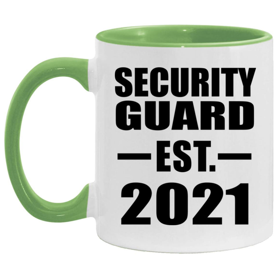 Security Guard Established EST. 2021 - 11oz Accent Mug Green