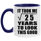 5th Birthday Took Square Root of 25 Years To Look Good - 11oz Accent Mug Purple