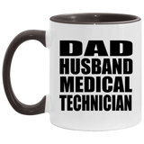 Dad Husband Medical Technician - 11oz Accent Mug Black