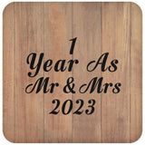 1 Year As Mr & Mrs 2023 - Drink Coaster C