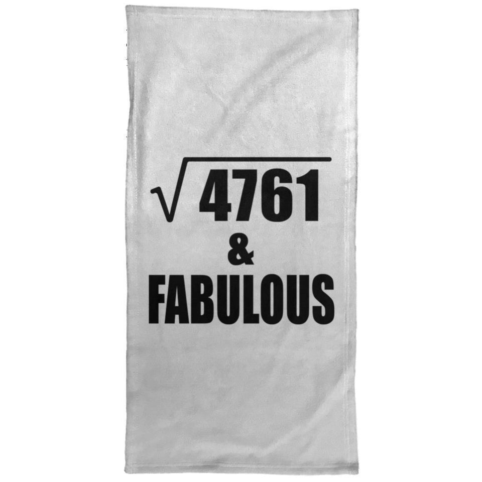 69th Birthday Square Root of 4761 & Fabulous - Hand Towel