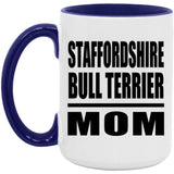 Staffordshire Bull Terrier Mom - 15oz Accent Mug Purple