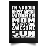 Proud Sheet Metal Worker Mom Of Awesome Son - Poster Portrait