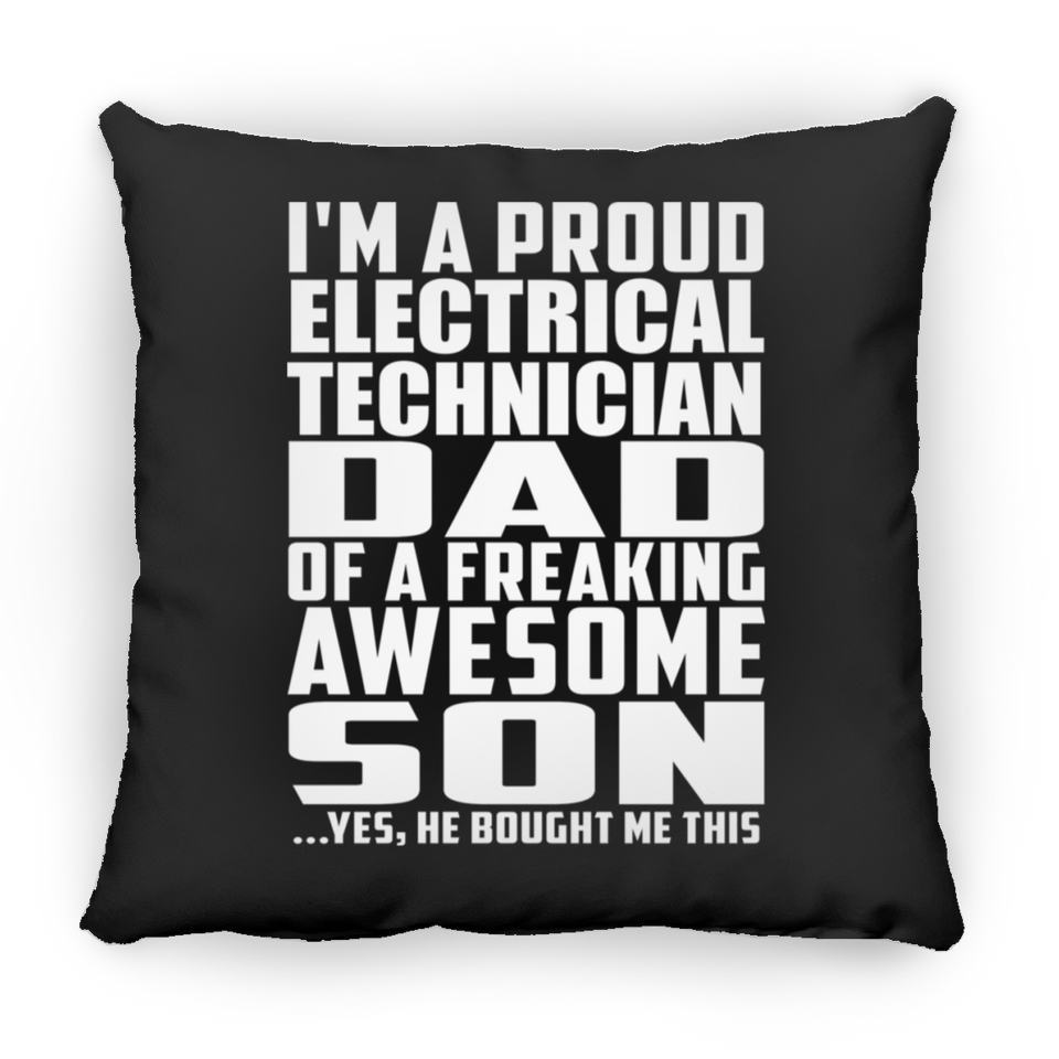 Proud Electrical Technician Dad Of Awesome Son - Throw Pillow Black