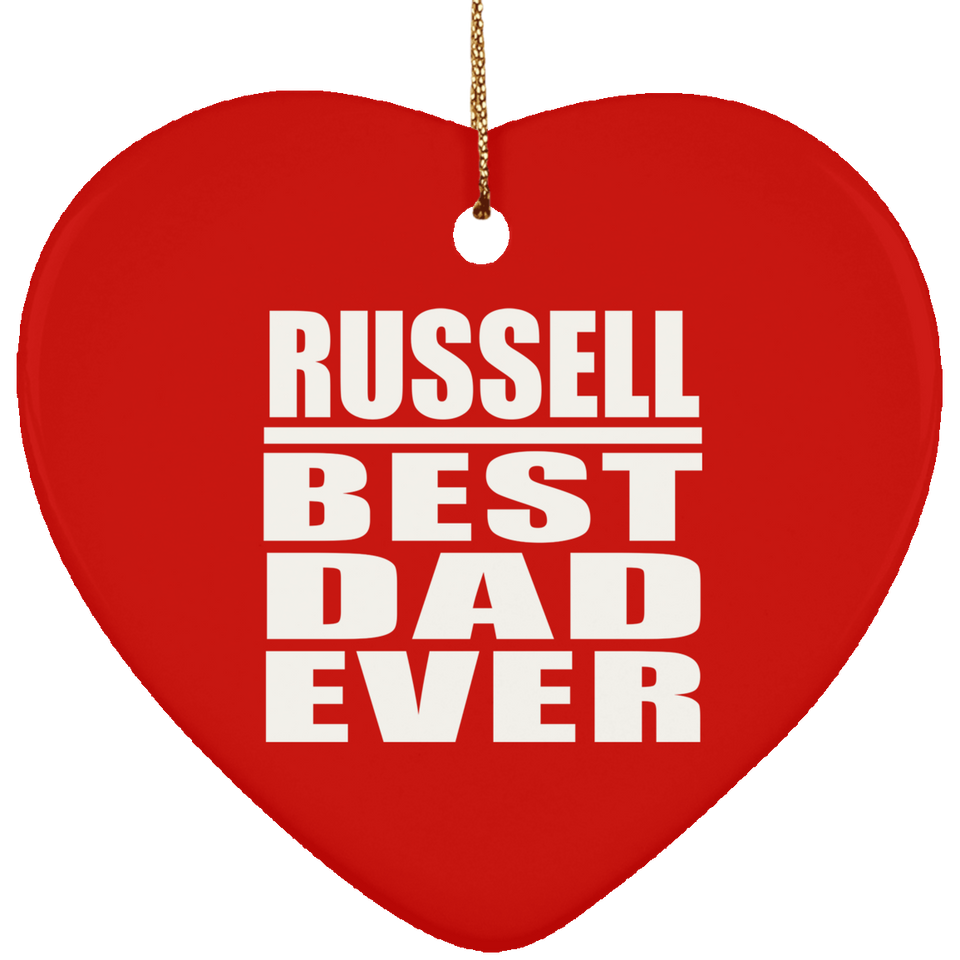 Russell Best Dad Ever - Heart Ornament