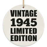 79th Birthday Vintage 1945 Limited Edition - Circle Ornament
