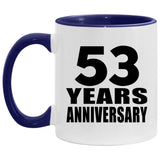 53rd Anniversary 53 Years - 11oz Accent Mug Purple