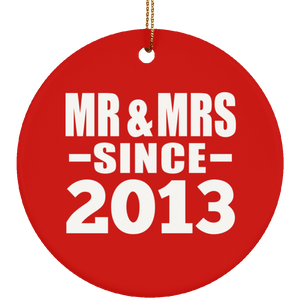 11th Anniversary Mr & Mrs Since 2013 - Circle Ornament