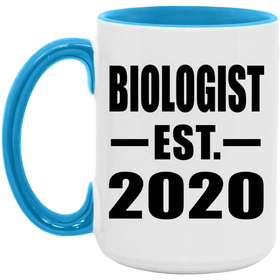 Biologist Established EST. 2020 - 15oz Accent Mug Blue