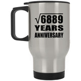 83rd Anniversary Square Root of 6889 Years Anniversary - Silver Travel Mug