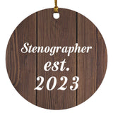 Stenographer Established Est. 2023 - Circle Ornament D