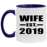 Wife Established EST. 2019 - 11oz Accent Mug Purple