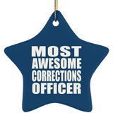 Most Awesome Corrections Officer - Star Ornament