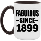 125th Birthday Fabulous Since 1899 - 15oz Accent Mug Black