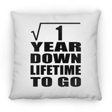 1st Anniversary Square Root of 1 Year Lifetime To Go - Throw Pillow