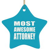 Most Awesome Attorney - Star Ornament