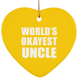 World's Okayest Uncle - Heart Ornament