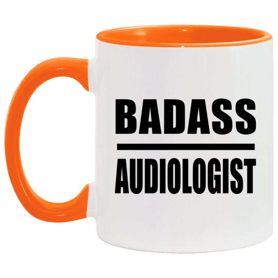 Badass Audiologist - 11oz Accent Mug Orange